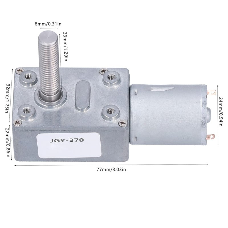 DC6V 90RPM Gear Motor Low Speed Reduction Gearbox Silent Durable 8mm Threaded Shaft - Image 3